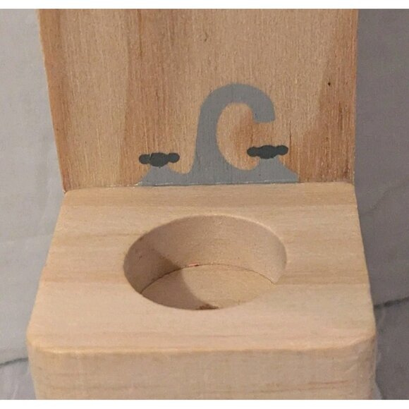 Le Toy Van Wooden Dollhouse Bathroom Toilet Tub Sink Mirror Rug Mini Set Of 4 - Picture 6 of 12